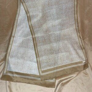 Vintage Robinson Golluber Brown Patterned Silk Scarf